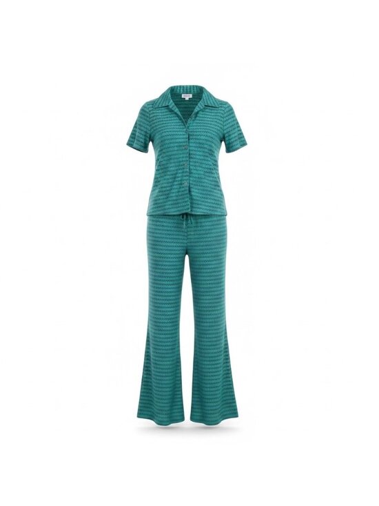 Hurley Pants - Hurley Womens Teal Button-Up Shirt & Elastic Waist PantsSet Sz XS Set